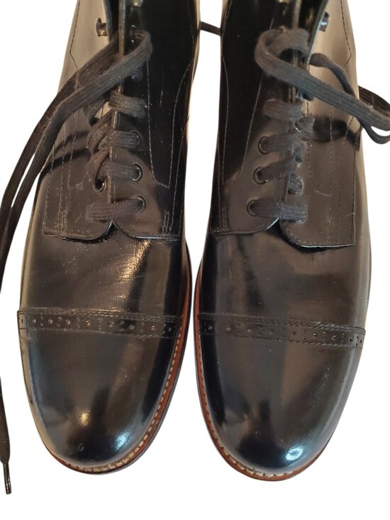 STACY ADAMS SZ 11D Men\'s Madison Cap Toe Kidskin Leather Dress Boot Black main image 12